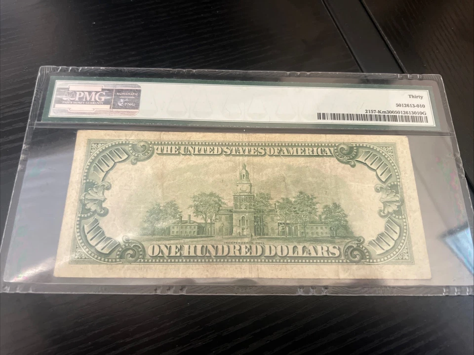 1950 $100 FEDERAL RESERVE NOTE DALLAS FR.2157-Km MULE PMG Very fine 30 - Image 2 of 2