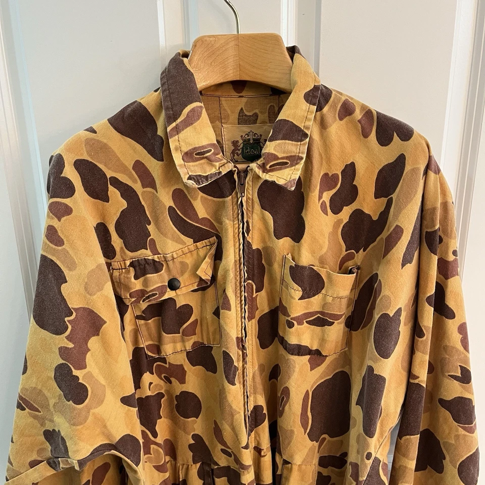 Vintage Ideal Camouflage Camo Coveralls Men XL 46 48 Elastic Waist USA Made - Image 2 of 4