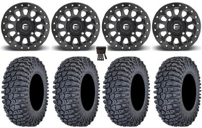 Fuel Vector Beadlock 15'' Wheels Black 35'' Rockinator Tires Can-Am Defender