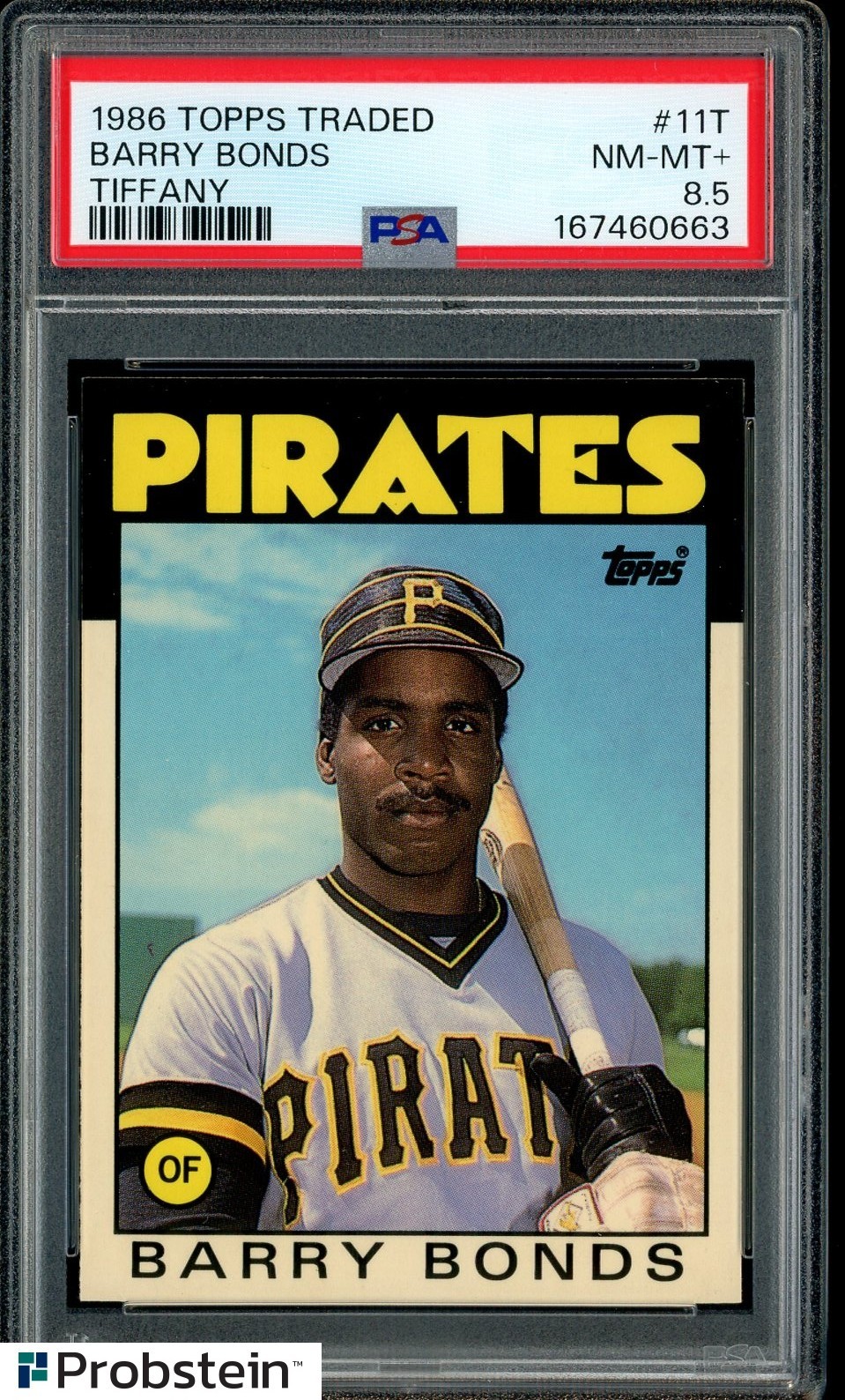 1986 Topps Traded Tiffany #11T Barry Bonds Pirates RC Rookie PSA 8.5 NM-MT+