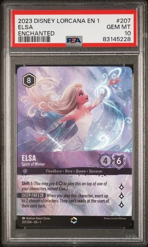 2023 DISNEY LORCANA EN 1-THE FIRST CHAPTER #207 ELSA - SPIRIT OF WINTER PSA 10