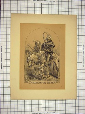 Original alter antiker Druck um 1790-um 1900 Theater Shakespere zähmt die Spitzmaus 18.
