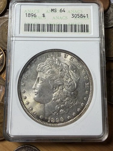 1896 Morgan Dollar - ANACS Soapbox MS64 - As Shown!