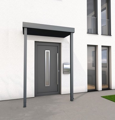 Gutta Rechteckvordach BS Plus 160 Sondermaß mit Pfosten (neues Modell)