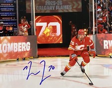 RYAN LOMBERG SIGNED 8x10 #6 - CALGARY FLAMES  - SEASON OPENER INTRO - w/COA