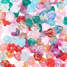 Colorful Czech Glass Flower Beads for Jewelry Making - 350 Pcs