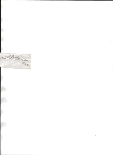 James M. Pendleton cut autograph-Representative Rhode Island 1871-1875