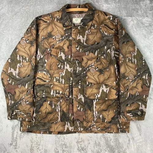 Vintage Mossy Oak Fall Foliage Jacket Mens XL Camo 3 Pocket Chore Hunting USA - product listing photo