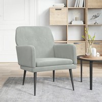 Sessel Samt Hellgrau 62X79X79 Cm Polstersessel Wohnzimmer Lesesessel