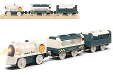 Battery Powered Train Set for Railway System, Electric Train Toys for Wooden ...