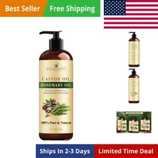 Castor Oil with Rosemary Oil - 8 Fl Oz | Hair Growth | Hair and Body