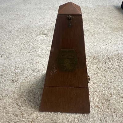 Vintage Seth Thomas Metronome De Maelzel Wood Wind Up - Working