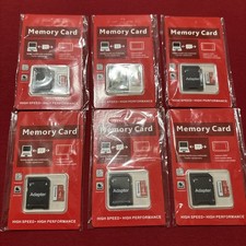 6 x 128GB SD Cards High Speed Memory w/Adapter 128GB - 6 TOTAL NEW LOT  768GB!