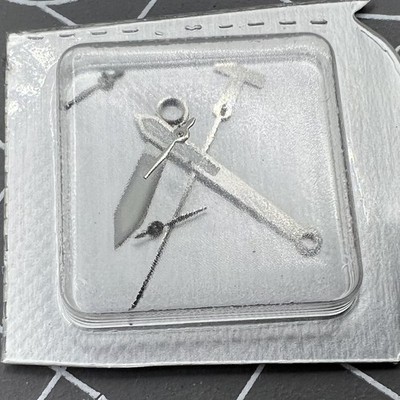 Silberne Uhrenzeigerset mit grünem Leuchtmittel für ETA G10.211 G10.212 Uhrwerk