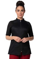 Chef Works Women's Arcadia Chef Coat Medium Black