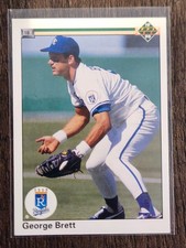 1990 Upper Deck #124 George Brett Uncorrected Error 133 Runs should be 1300