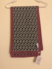 NWT Salvatore Ferragamo 10.75  x72  Pink Rosa Antico Black White Gray Scarf Wool