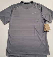 Nike Men  s Dri-Fit Miler Running Shirt AJ7565-085 Gray-Reflective Size-M