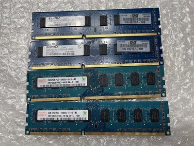 Hynix & ELPIDA  2GB 2Rx8 PC3-10600U-9-10B0 Memory Stick Pack of 4