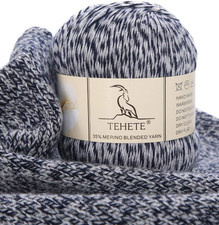 Merino Wool Yarn for Knitting 3-Ply Soft Crochet Yarn