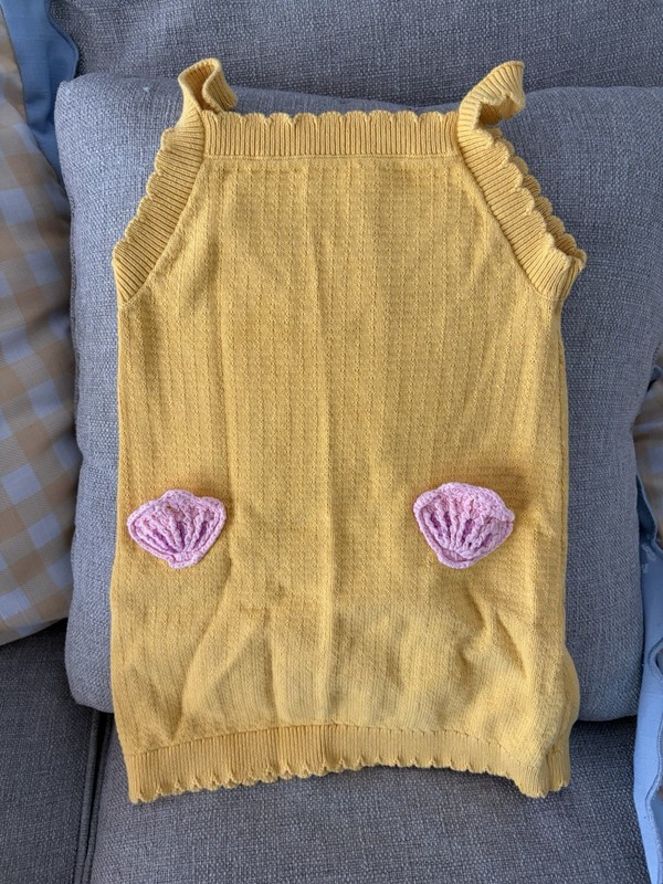 Old Navy Girls 4T Yellow Knit Dress Sleeveless with Pockets