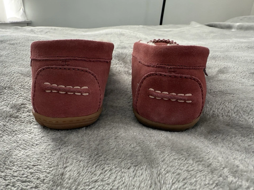 Nuevas pantuflas de mocasín LL Bean para mujer Wicked Good de cuero rosa de oveja talla 8 Foto 3 de 4