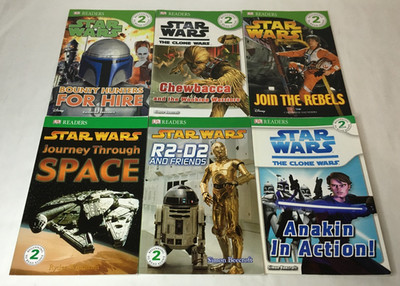 Lot of 6 Star Wars DK Readers : LEVEL 2 Books - Beginning to Read - Pictures
