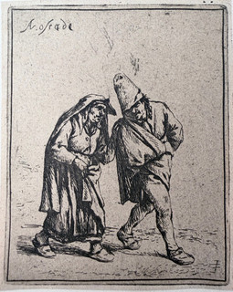 Adriaen van Ostade The Couple Goes Cold Needle Etching Circa 1660
