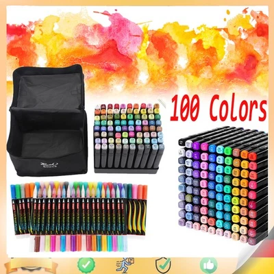 UNBEKANNT 48-100 Wasserfeste Acrylstifte Permanent Marker Set für Holz Steine Glas Basteln