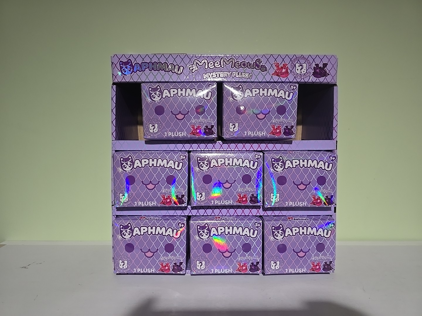 APHMAU MYSTERY MEEMEOWS GEMSTONE DRAGONS LIMITED ED. COMPLETE SET WITH DISPLAY 