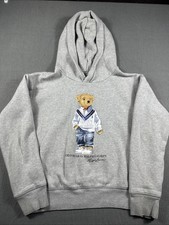 Polo Ralph Lauren Youth Polo Bear Fleece Hoodie Sz no Tag Preppy Bear Graphic