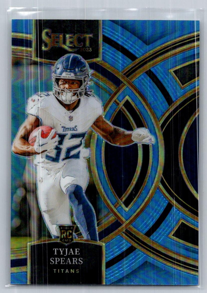 2023 Panini Select #172 Tyjae Spears Light Blue Prizms #/99