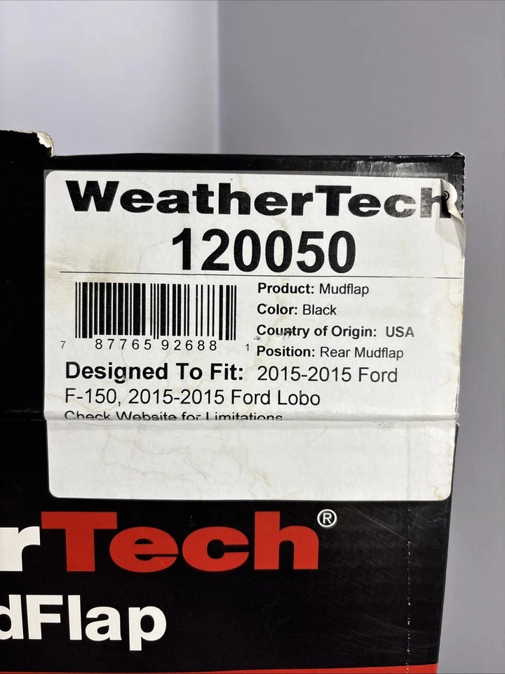 WEATHERTECH 110050 120050 PARA-LAMAS DIANTEIRO E TRASEIRO SEM PERFURAÇÃO 2015 Ford F-150 Lobo - Imagem 3 de 4