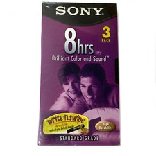 Sony VHS 3 Pack Standard Grade T 160VL/WA 8 Hrs - Sealed Cellophane Wrap