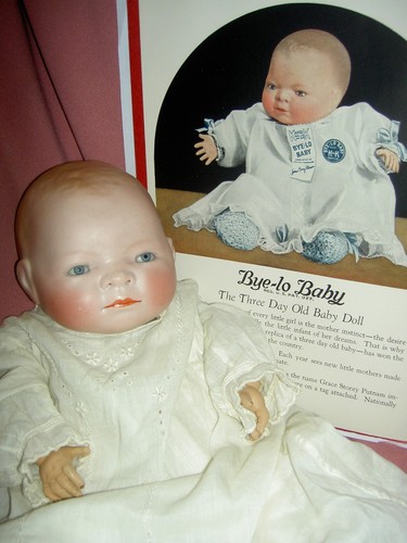 SUPER RARE antique c1910, L A & S Amberg signed BABY NOD German bisque baby doll - Picture 7 of 15