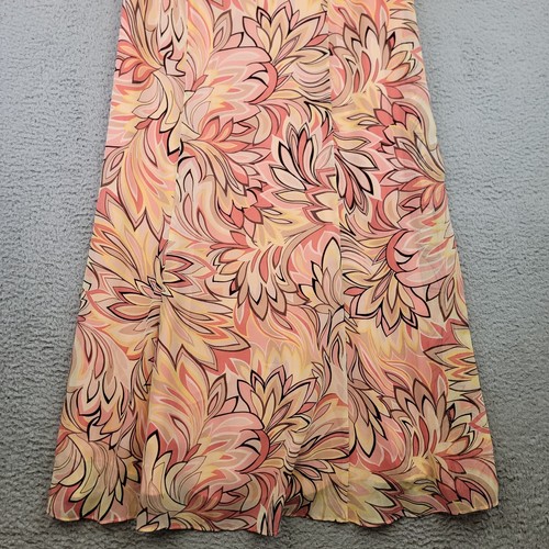 Studio I Women’s Dress Pink Floral Maxi Chiffon Shift Sleeveless V-Neck Flowy - Picture 16 of 18