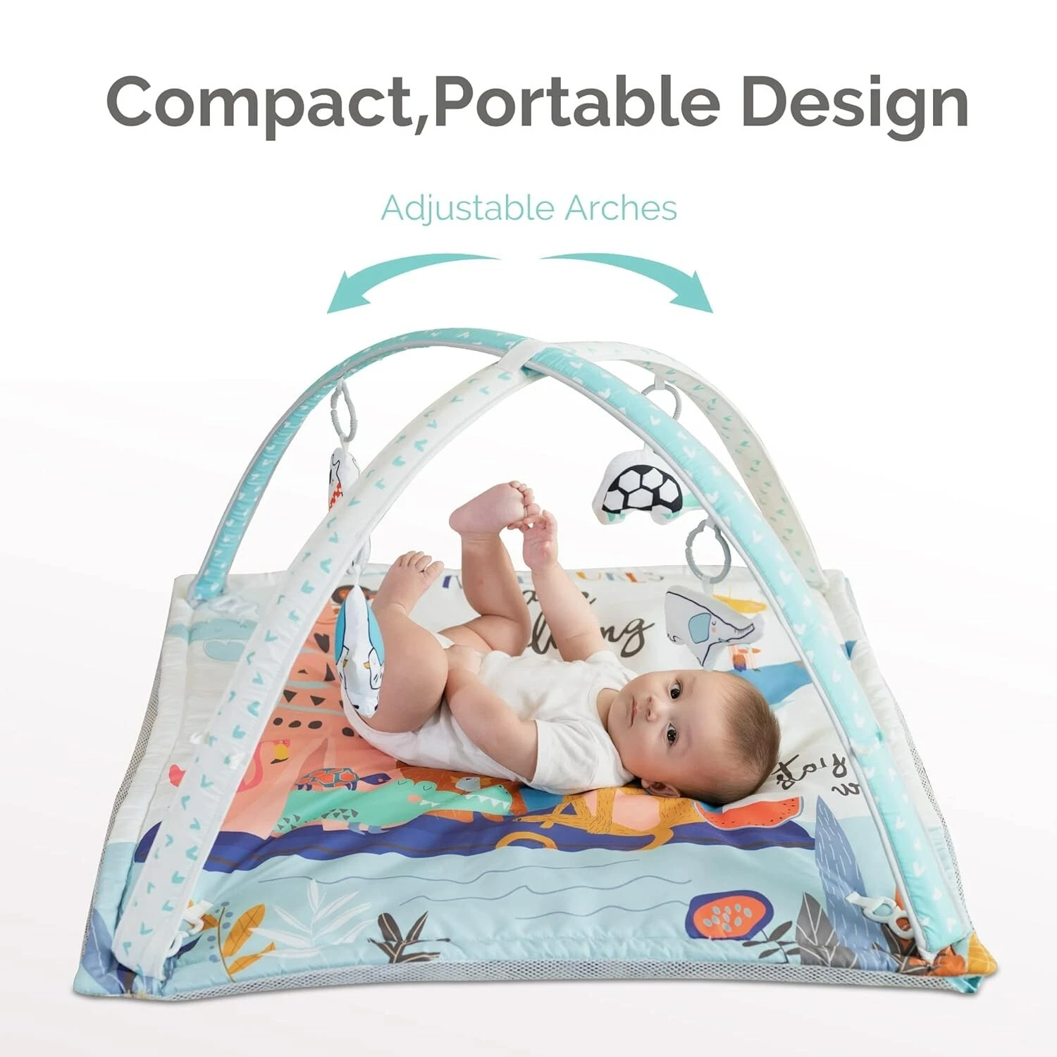Baby Activity Gym, Play Gym with Ball Pit, 3 Stage Play Gym Padded Tummy Time