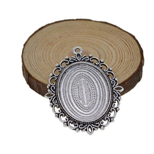 WANM 3 Basette Per Cabochon Ovale 30x40mm – Impostazioni Portachiavi In Lega Per Gioielli Fai Da Te, 2 Colori Vintage - 2