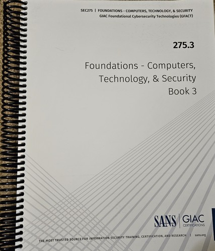 SANS SEC275 GFACT GIAC 2023 Computers Technology & Security Book 275.3 BRAND NEW