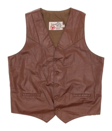 Vintage SEARS Leather Motorcycle Vest LT Large Tal