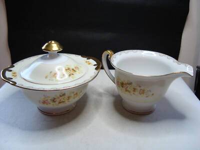 Meito China Hand Painted Cream and Sugar Set, Circa 1930.