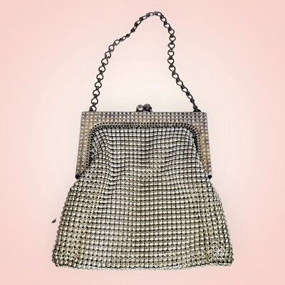 Antique 1920's Whiting & Davis Mesh Bag Purse Silver Toned | eBay