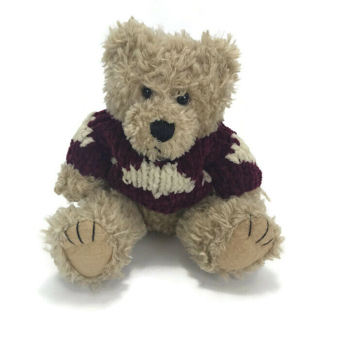 First & Main Scraggles Teddy Bear Plush 9" Stuffed Animal Brown with Sweater Toy