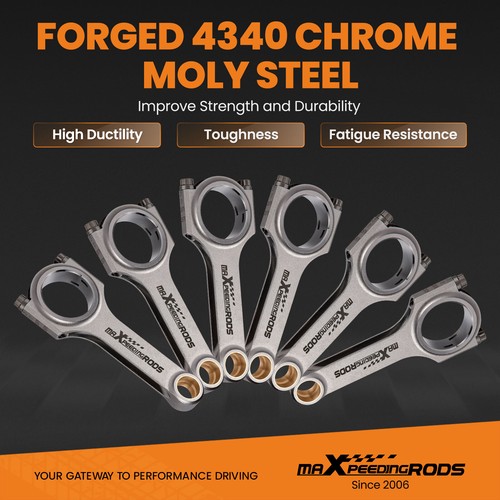 Forged 4340 Connecting Rod Rods For Mitsubishi GTO 6G72 3000GT 3.0L ARP 5.551" - Picture 6 of 12