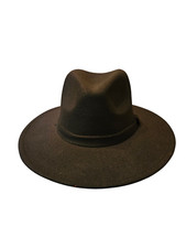 Black Wide Brim Men Fedora Hat