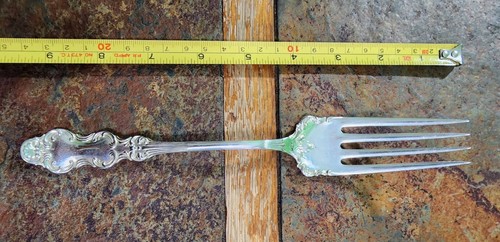 😜 ROGERS & BRO ANTIQUE c1894 FLEMISH SILVERPLATED MEAT🥩 SERVING FORK 🔎👀 - Picture 6 of 10
