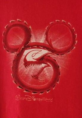 Vintage 90s Walt Disney World Mulan Dragon Theme T Shirt Tee Large