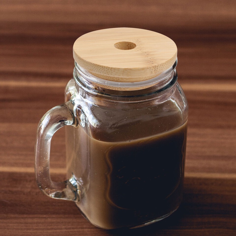 Lid for Mason Jar Wide Mouth Lids with Hole Wooden Decorative Jars