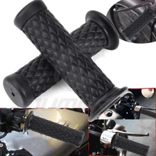 Black Handlebar Grips Motorcycle Rubber Hand Grip Dirt Bike OffRoad ATV 7/8" 1''