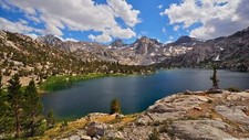 Landscape nature lake california national park mountains Custom Gaming Mat Desk